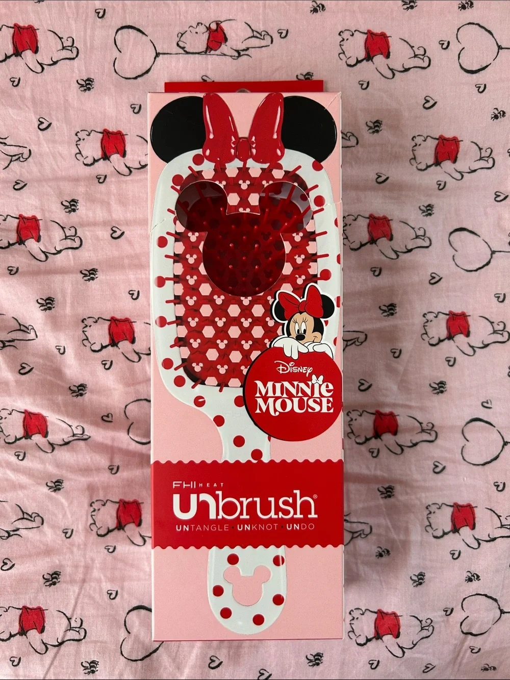 Minnie Mouse Red & Pink Detangling Hair Brush
